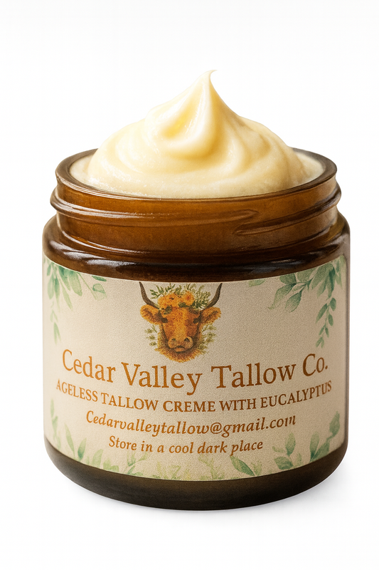 Ageless Tallow Cream with Eucalyptus - Natural Anti-Aging Moisturizer