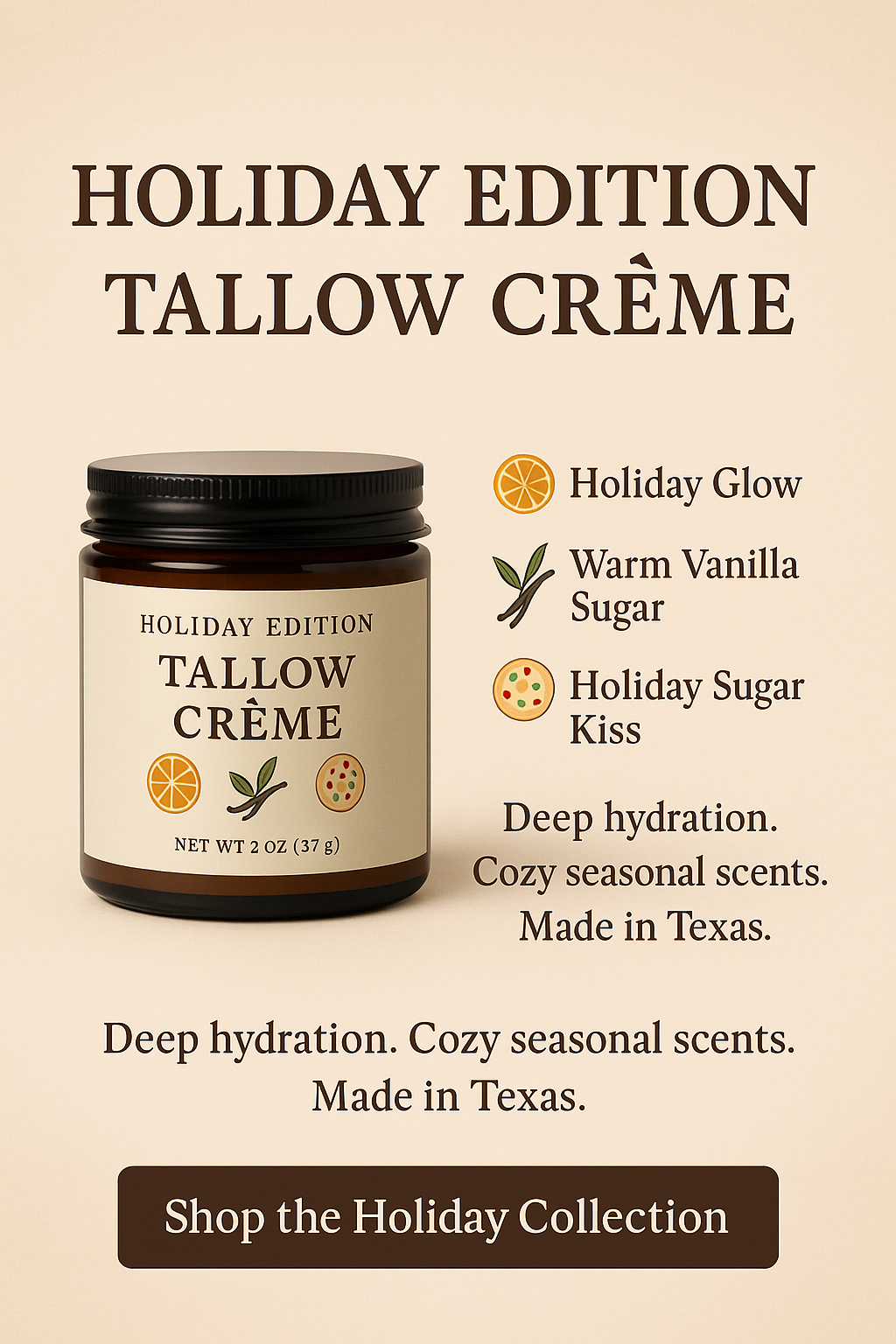 Holiday Edition Tallow Creme-Small Batch • Deep Moisture